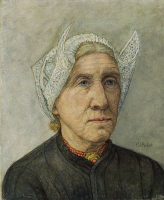 Portret van Larense vrouw in klederdracht (Eefje Puijk)