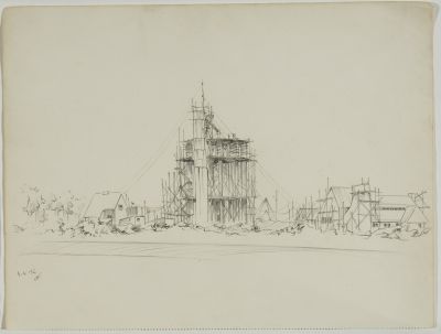 Bouw Larense watertoren 04-04-1932 (1 Goosen VI)