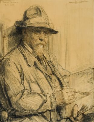 Portret van Evert Pieters, gedateerd 1923