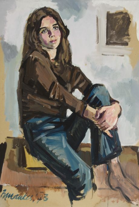 Portret van zittend meisje uit Ridderkerk