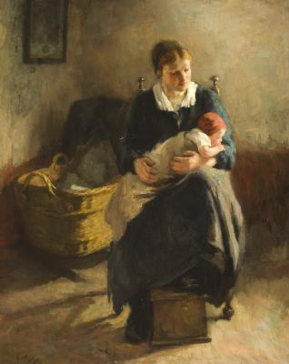 Moeder met kind in haar armen