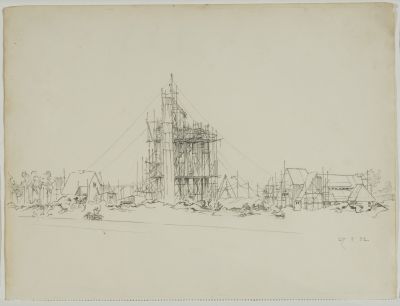 Bouw Larense watertoren 27-03-1932 (2 Goosen V)