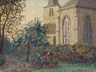 Kerk in Zuid-Limburg met tuin